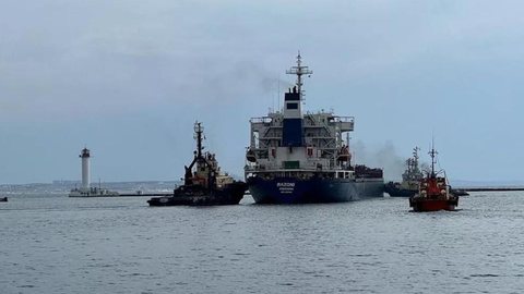 Secretário-geral da ONU elogia partida de primeiro navio carregado com grãos na Ucrânia - Imagem: Divulgação | Serviço de Imprensa do Comando das Forças Navais Ucranianas
