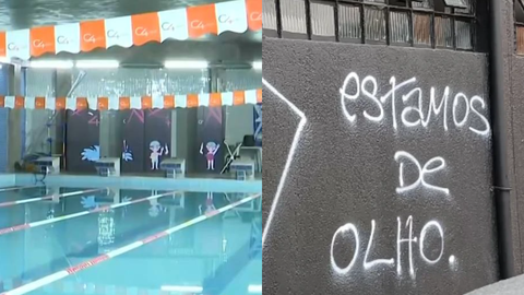 Muros da C4 Gym amanhecem pichados após aluna vir a óbito depois de usar a piscina - Imagem: Reprodução | Redes Sociais