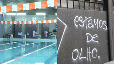 Muros da C4 Gym amanhecem pichados após aluna vir a óbito depois de usar a piscina - Imagem: Reprodução | Redes Sociais