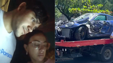 Daniela Andrade e Fernando Sastre Filho no dia do acidente com o Porsche azul - Imagem: Reprodução