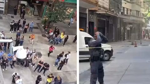 Até o momento, não há registros de feridos, mas a situação gerou alerta entre os trabalhadores e moradores da área - Imagem: Reprodução/TV Globo