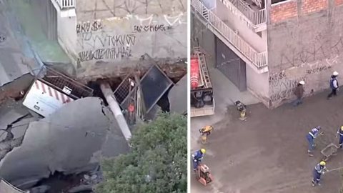 Nove pessoas, incluindo crianças, ficaram desabrigadas após incidentes em obras da Sabesp; empresa promete reparos - Imagem: Reprodução/TV Globo