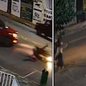 Um guarda municipal foi arremessado após ser atingido por carro; pedestre tentou ajudar antes do segundo ataque do motorista - Imagem: Reprodução