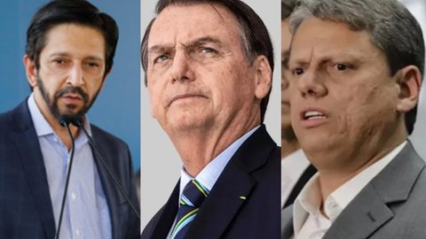Prefeito Ricardo Nunes (MDB), ex-presidente Jair Bolsonaro (PL) e governador de SP Tarcísio de Freitas (Republicanos) - Imagem: reprodução/Facebook e Prefeitura de São Paulo