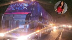 Ônibus de cantora sertaneja sofre acidente na Castelo Branco - Imagem: Divulgação / Artesp / Reprodução / Instagram / @cantoraamandaalves