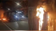 Polícia Militar foi acionada após manifestantes forçarem a saída de passageiros - Imagem: Reprodução / TV Globo
