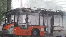 Ônibus pega fogo e interdita Avenida Rebouças - Imagem: Reprodução / TV Globo