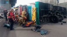 Ônibus tomba e deixa 29 feridos em avenida importante - Imagem: reprodução g1