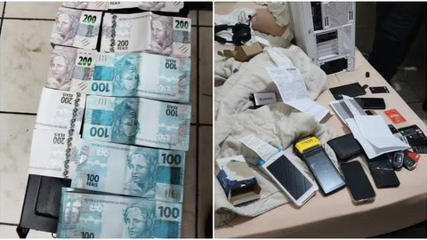 Operação policial apreendeu veículos, dinheiro, computadores e documentos ligados a esquema de lavagem de dinheiro que movimentou R$ 15 milhões. - Imagem: Reprodução