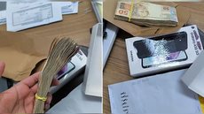 Maços de dinheiro em espécie e aparelhos eletrônicos apreendidos durante a Operação Bazaar - Imagem: Divulgação