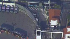 Viaturas na garagem da Transwolff na Zona Sul da capital paulista - Imagem: Reprodução | TV Globo