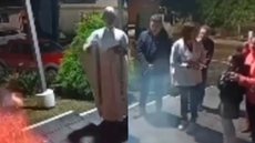 Padre viraliza após momento inesperado durante ritual religioso; veja vídeo - Imagem: reprodução Instagram