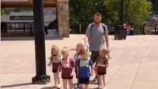 O pai de cinco gêmeos gerou polêmica ao postar um vídeo - imagem: Twitter @NewsSheriff