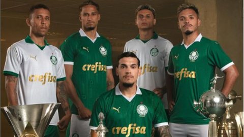 Palmeiras deve estrear o uniforme novo neste domingo (28), no clássico contra o Santos - Imagem: Reprodução/Instagram @palmeiras