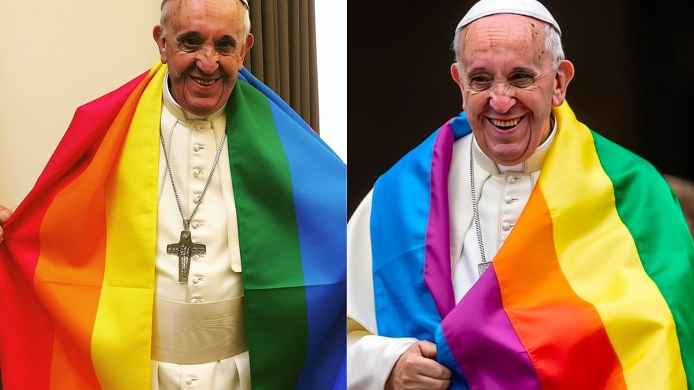 Papa Francisco viraliza ao 'aparecer' com bandeira LGBT; descubra se a imagem é real - Imagem: reprodução redes sociais