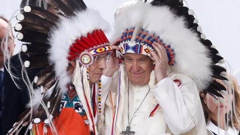 Papa fala de 'colonização ideológica' ao pedir desculpas a indígenas no Canadá - Imagem: Reprodução | Redes Sociais