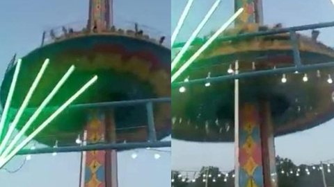 O acidente aconteceu em um parque de diversão no norte da Índia - Imagem: reprodução/Facebook