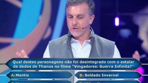 Participante erra pergunta sobre Vingadores e perde a chance de ganhar R$ 1 milhão - Imagem: Reprodução/TV Globo/ Domingão com Huck