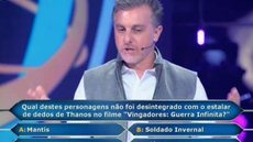 Participante erra pergunta sobre Vingadores e perde a chance de ganhar R$ 1 milhão - Imagem: Reprodução/TV Globo/ Domingão com Huck