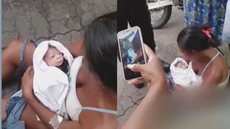 Grávida é liberada de hospital e dá à luz na calçada da unidade de saúde instantes depois - Imagem: reprodução