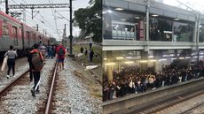 Circulação foi suspensa entre as estações Brás e Calmon Viana - Imagem: Reprodução / X / @gustavobritu / @apchzz