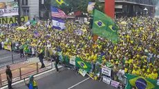 Evento contou com a participação de políticos como Flávio Bolsonaro e Nikolas Ferreira - Imagem: Reprodução / TV Globo