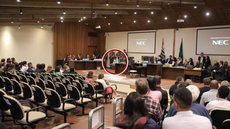 Cupertino, no destaque, durante julgamento no ano passado - Imagem: Divulgação / Tribunal de Justiça
