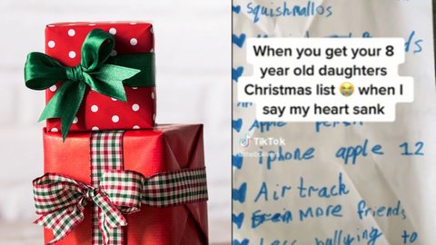 Mãe fica de coração partido após ler lista de pedidos de Natal da filha de 8 anos: "Mais amigos" - Imagem: reprodução TikTok