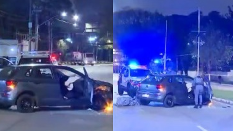 Testemunha relatou que o veículo em fuga colidiu com outro carro antes do desfecho da ação policial - Imagem: Reprodução
