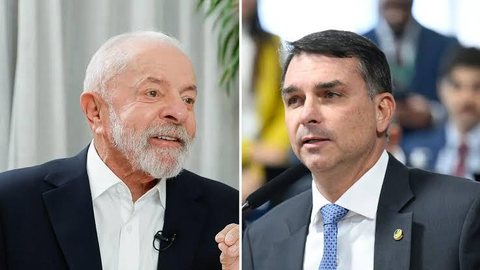 Lula lidera as intenções de voto no primeiro turno, enquanto as simulações de segundo turno apontam disputas em empate técnico com Flávio Bolsonaro, Romeu Zema e Ronaldo Caiado. - Imagem: Ricardo Stuckert/PR e Andressa Anholete/Agência Senado
