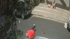 PM aposentado é baleado após reagir a assalto - Imagem: Reprodução / Câmera de Segurança