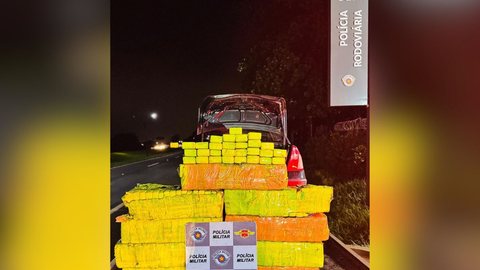 PM intercepta carga exorbitante de maconha em Sertãozinho - Imagem: Divulgação / PMSP