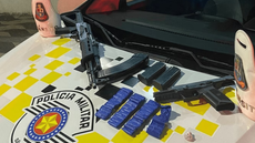 Armas e munições apreendidas com passageira em ônibus da capital - Imagem: Reprodução | SSP-SP