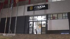 Fachada do 1º Distrito Policial de Guarulhos, na Grande São Paulo - Imagem: Reprodução/TV Globo