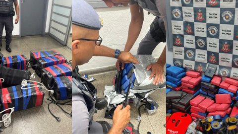 Operação retirou grande quantidade de entorpecente de circulação em Cubatão. - Imagem: Reprodução/Polícia Militar.