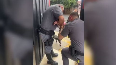 Bebê de 16 dias é salva por policiais militares após se engasgar em São José do Rio Preto. - Imagem: Divulgação.