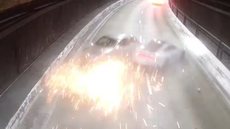 Investigação da Polícia Civil inclui embriaguez ao volante e corrida ilegal entre os veículos envolvidos no acidente - Imagem: Reprodução/TV Globo