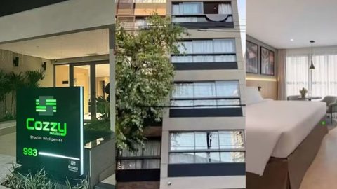Prédio da rede Cozzy Suítes foi autuado por funcionar como hotel em unidades destinadas à moradia popular. - Imagem: Reprodução/Redes Sociais.