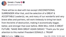O presidente dos Estados Unidos, Donald Trump, durante pronunciamento sobre a guerra contra o Irã. - Imagem: Reprodução/Donald Trump no Truth Social