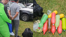 Produtos irregulares recolhidos durante a operação policial - Imagem: Reprodução