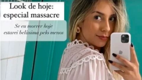Professora causa polêmica ao publicar 'look especial massacre': "Morrer belíssima" - Imagem: reprodução redes sociais