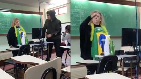 Professora é flagrada fazendo saudação nazista durante aula; assista - Imagem: reprodução Twitter