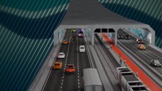 Projeto da obra do túnel que irá ligar Santos ao Guarujá. - Imagem: Divulgação/Governo de SP.