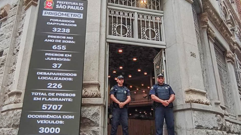 Painel do Prisômetro no centro de São Paulo: sistema do Smart Sampa utiliza tecnologia de leitura automática de placas para apoiar o trabalho das equipes de segurança - Imagem: Renato Pinheiro | PrefSP