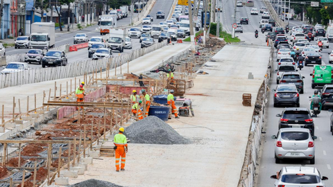 Trecho da Obra BRT Radial Leste: serão 10km de extensão - Imagem: Divulgação / SECOM-SP