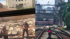 Linha 12-Safira tem circulação interrompida após queda de muro. - Imagem: Reprodução/Redes Sociais.