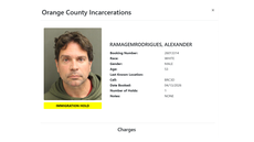 Registro oficial divulgado pelo governo dos EUA mostra Alexandre Ramagem sob custódia após prisão em Orlando, na Flórida - Imagem: Reprodução