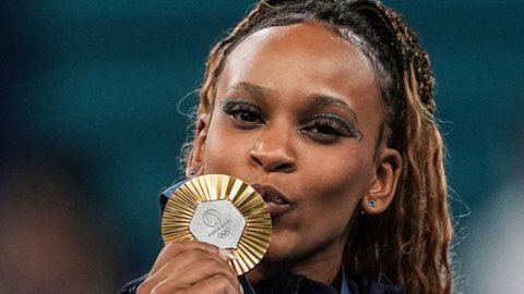 Rebeca Andrade conquista o ouro na ginástica artística - Imagem: Reprodução / Instagram / @cbginastica