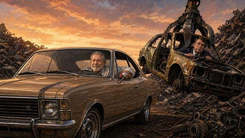 Lula é um Opala velho e Bolsonaro está no desmanche - Imagem: Reprodução