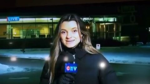Uma repórter canadense passou mal ao vivo. - Imagem: reprodução I Twitter